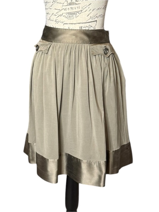 Burberry Dresses & Skirts - Burberry London Olive Pleated Silk Skirt Size 6
